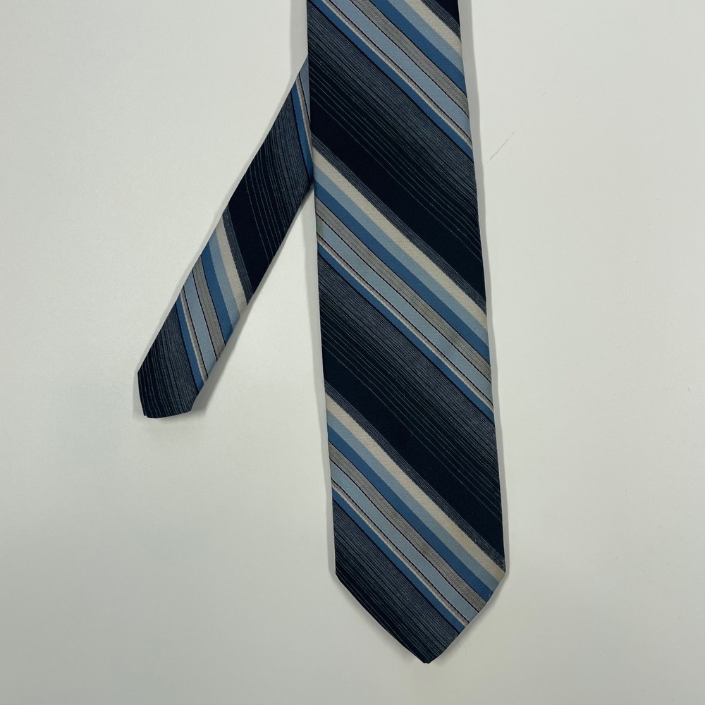 JCPenney Blue Diagonal Striped Polyester Necktie Mens OS